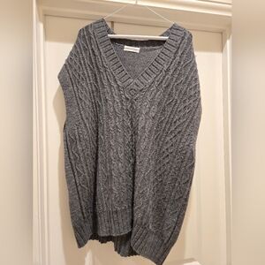 Anthropologie oversized gray sweater vest size M